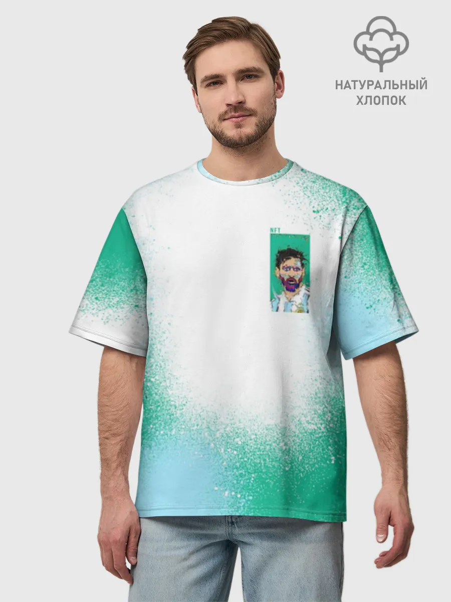 Футболка Мужская оверсайз премиум / Лионель Месси