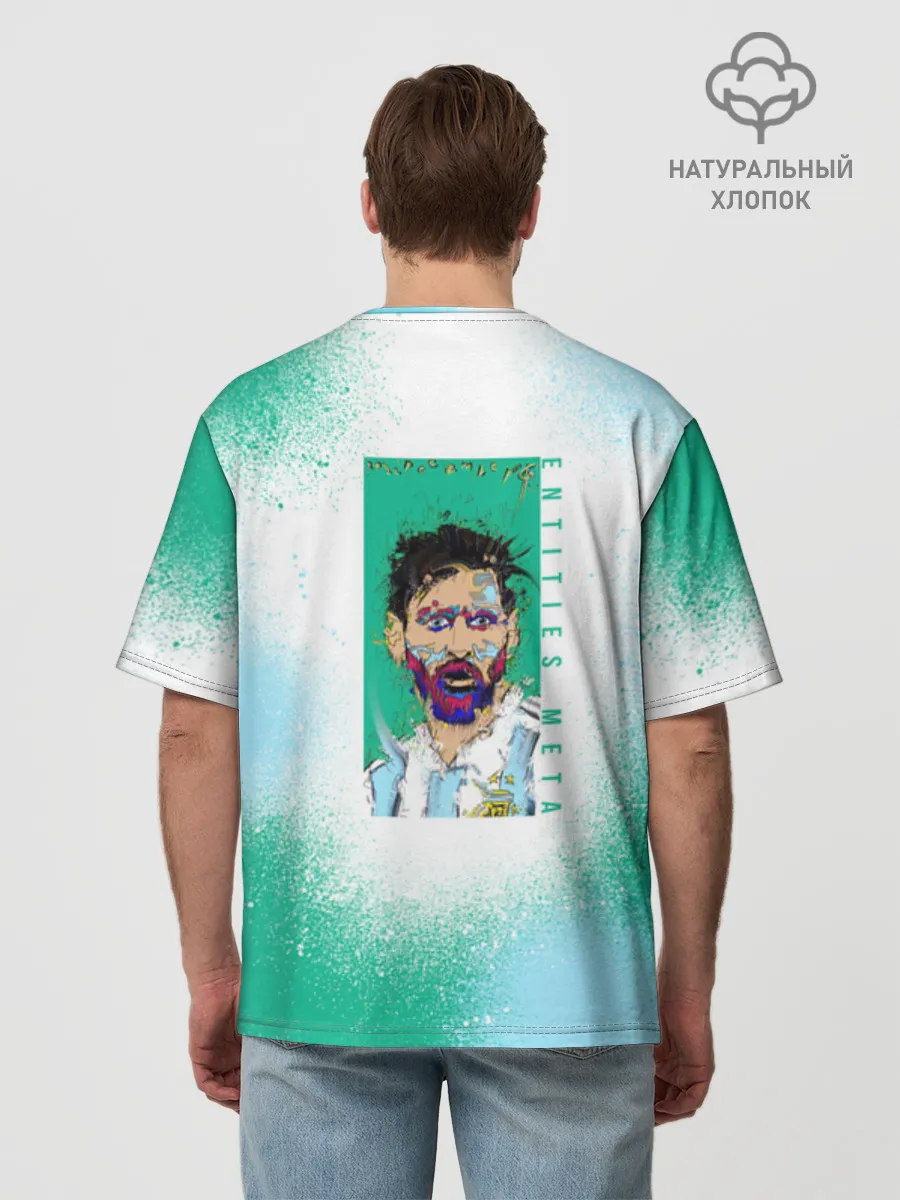 Футболка Мужская оверсайз премиум / Лионель Месси