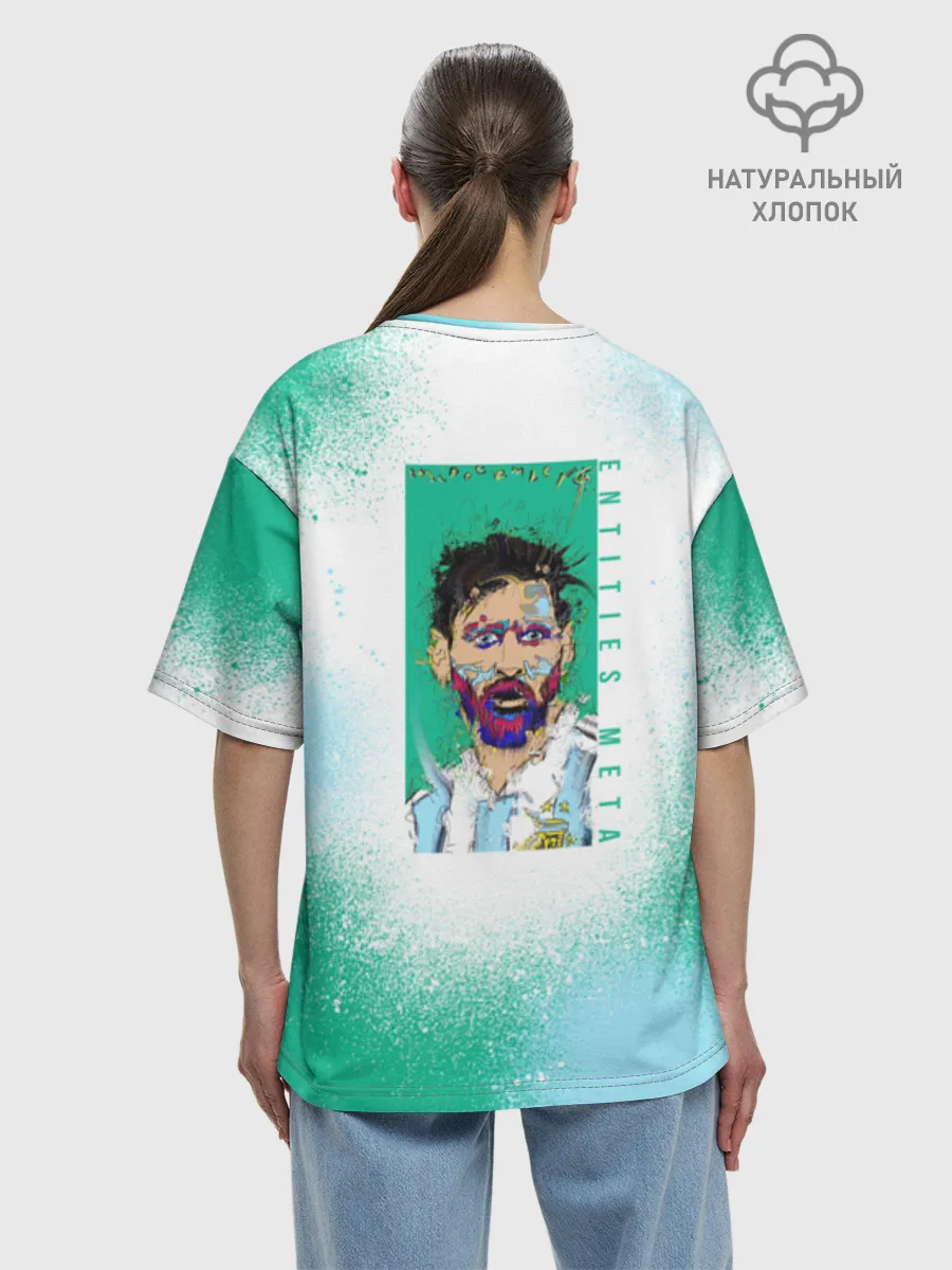 Футболка женская оверсайз премиум / Лионель Месси