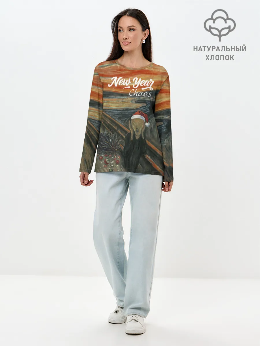 Лонгслив женский. Хлопок / New Year, Крик