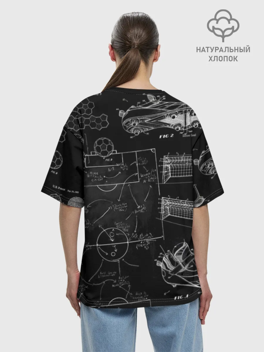 Женская футболка оверсайз хлопок / Fifa Black