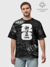 Мужская футболка оверсайз хлопок / Fifa Black
