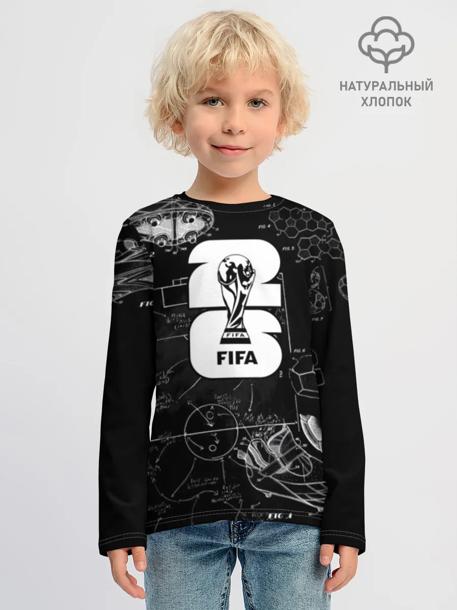 Детский лонгслив хлопок / Fifa Black