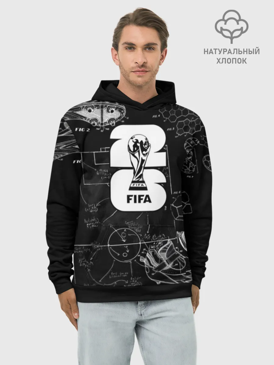 Худи мужской база хлопок / Fifa Black