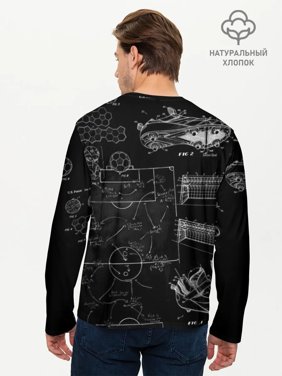Мужской лонгслив хлопок / Fifa Black