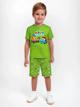 Детская пижама с шортами / Грузовичок Лёва DotsGreen