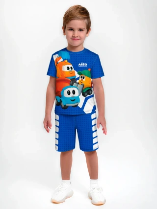 Детская пижама с шортами / Грузовичок Лёва DotsBlue