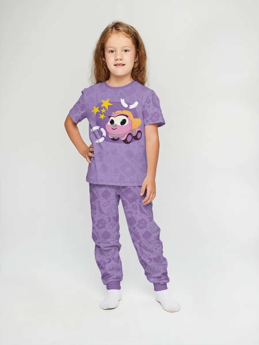 Детская пижама с брюками хлопок / Грузовичок Лёва Violet