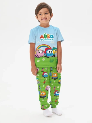 Детская пижама с брюками хлопок / Грузовичок Лёва LevaFriends