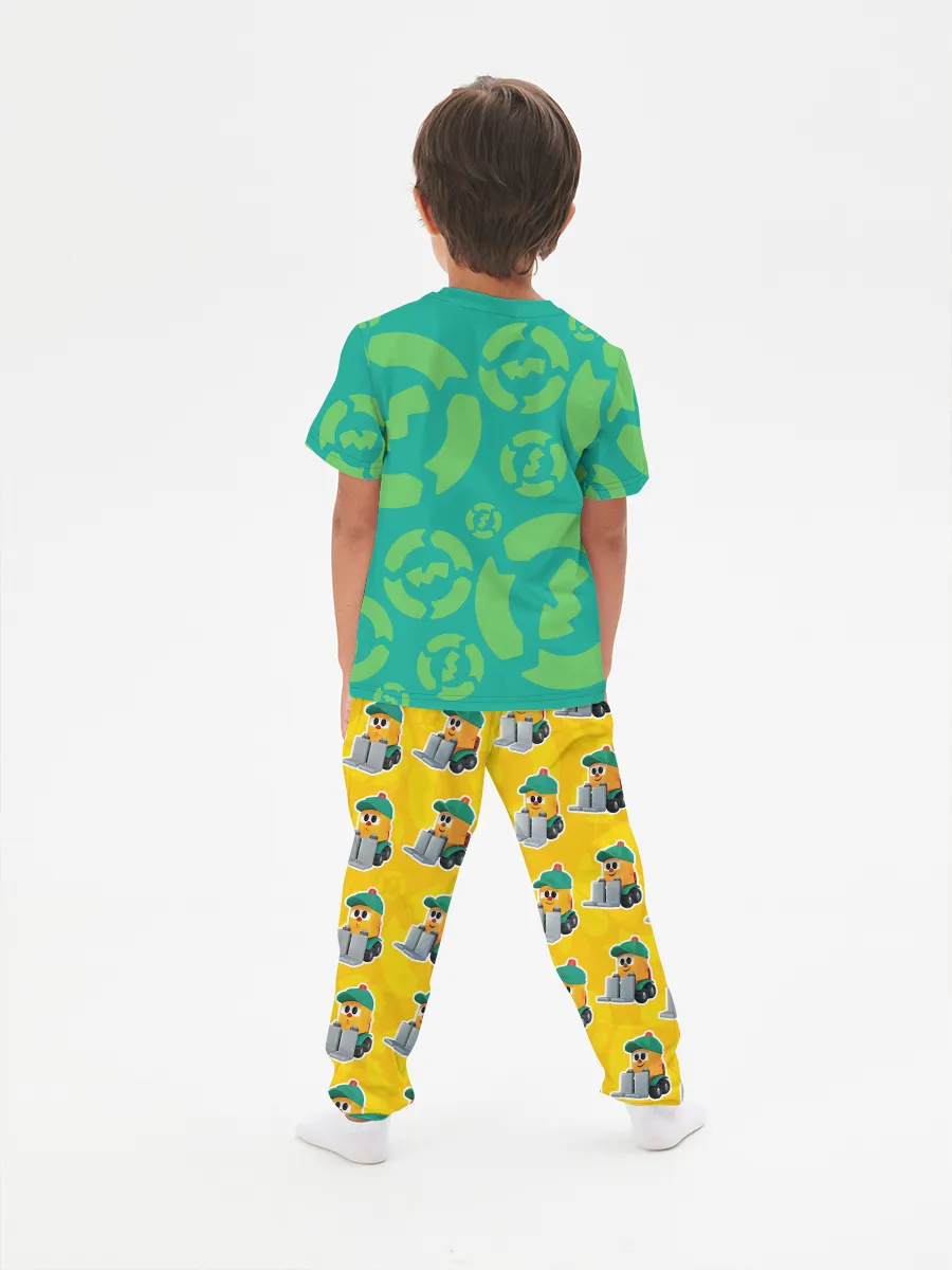Детская пижама с брюками хлопок / Грузовичок Лёва Gruzik