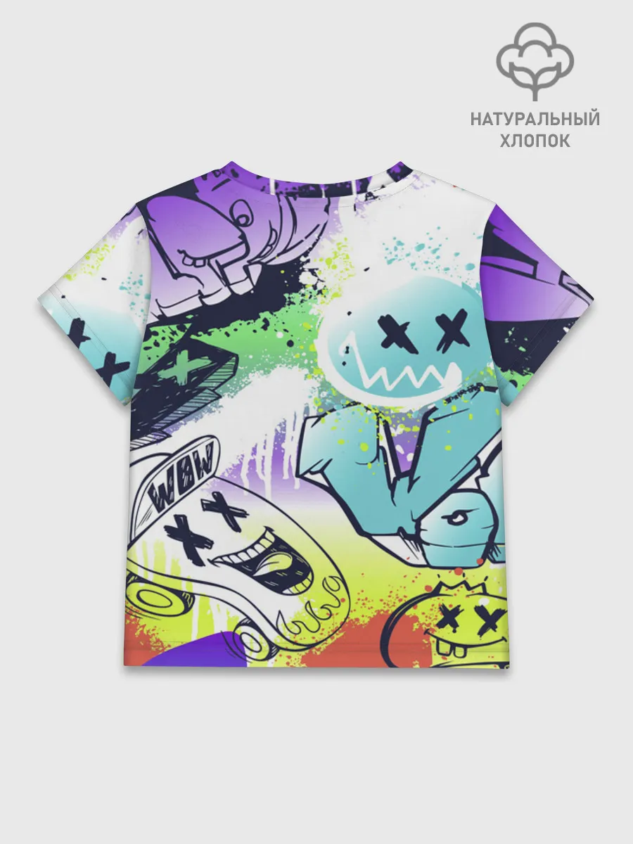 Детская футболка хлопок / Ну Погоди граффити