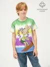 Детская футболка хлопок / Заяц на лыжах