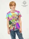Детская футболка хлопок / Заяц на велосипеде