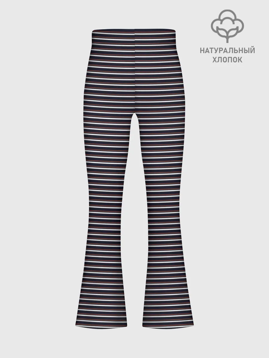 Леггинсы-клеш для девочек / Тёмно-синяя полоска