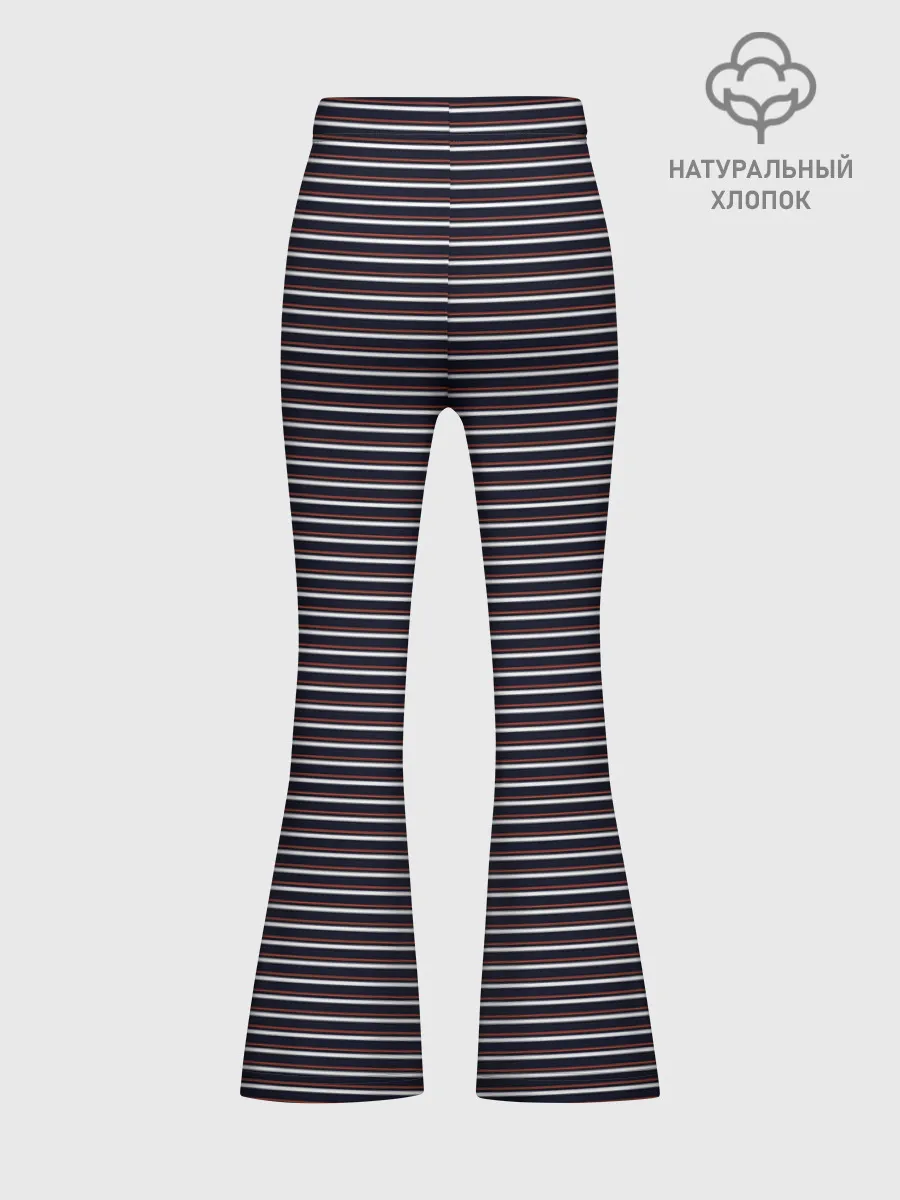 Леггинсы-клеш для девочек / Тёмно-синяя полоска