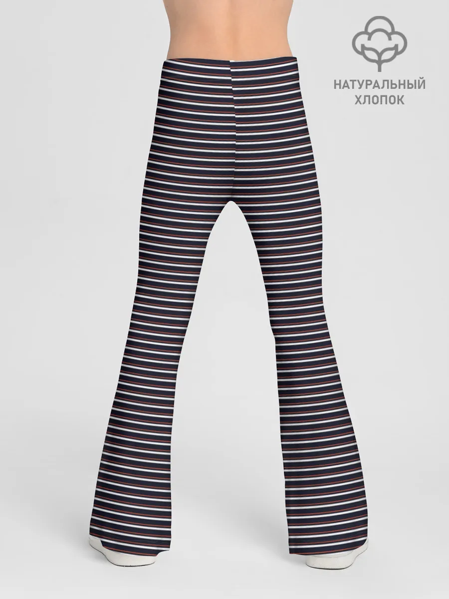 Леггинсы-клеш для девочек / Тёмно-синяя полоска