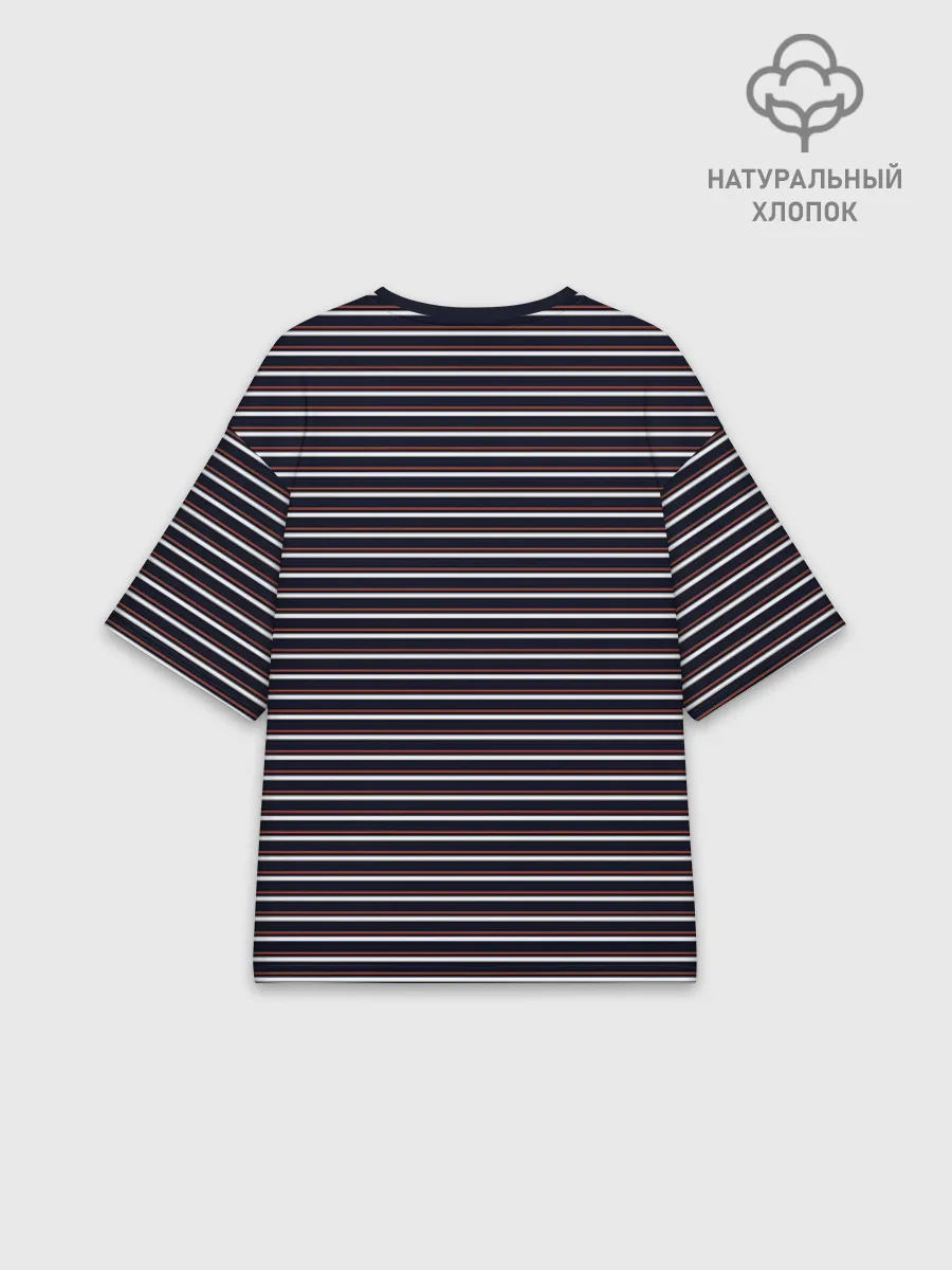 Футболка женская оверсайз премиум / Тёмно-синяя полоска