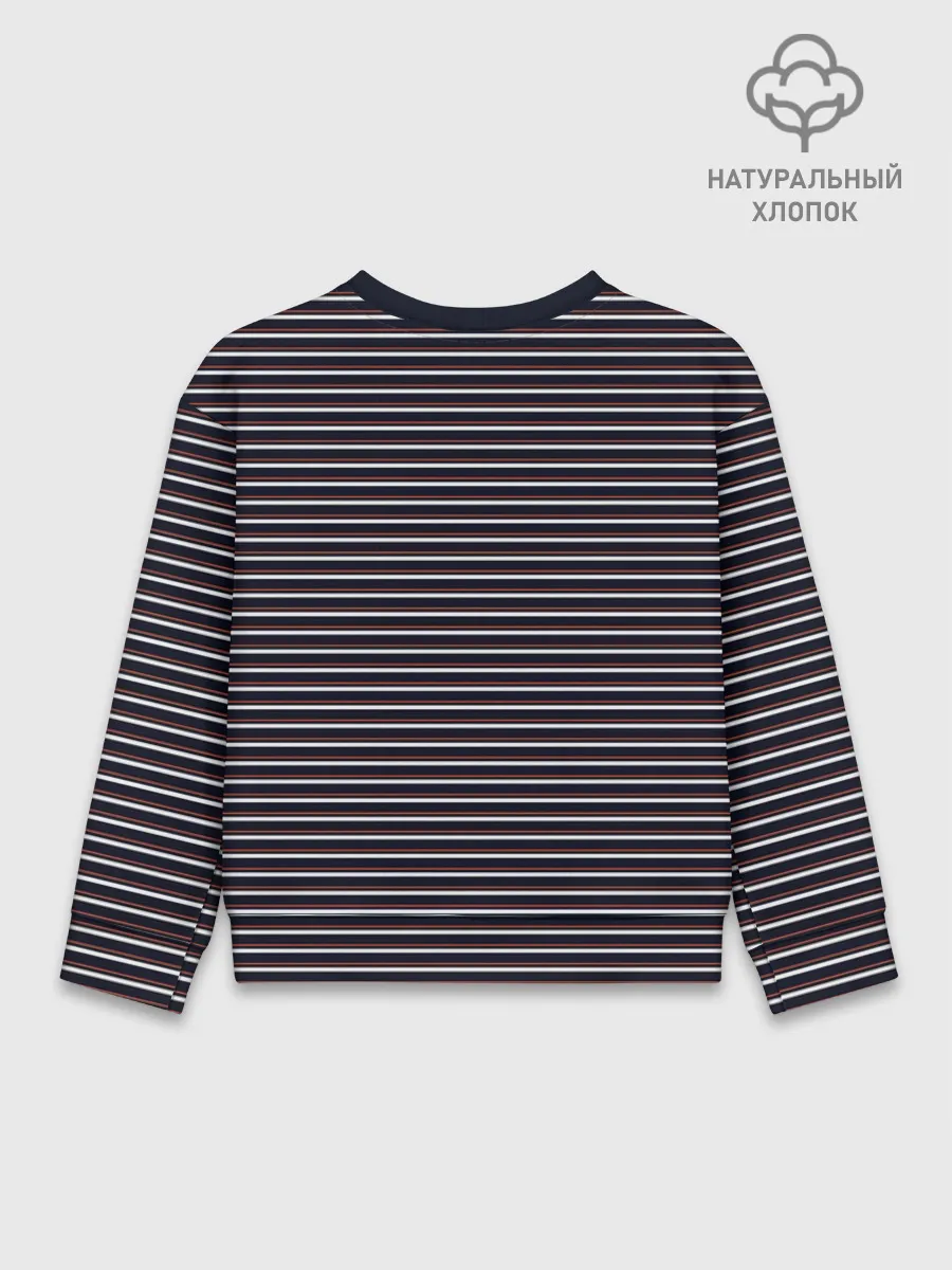 Детский свитшот хлопок / Тёмно-синяя полоска