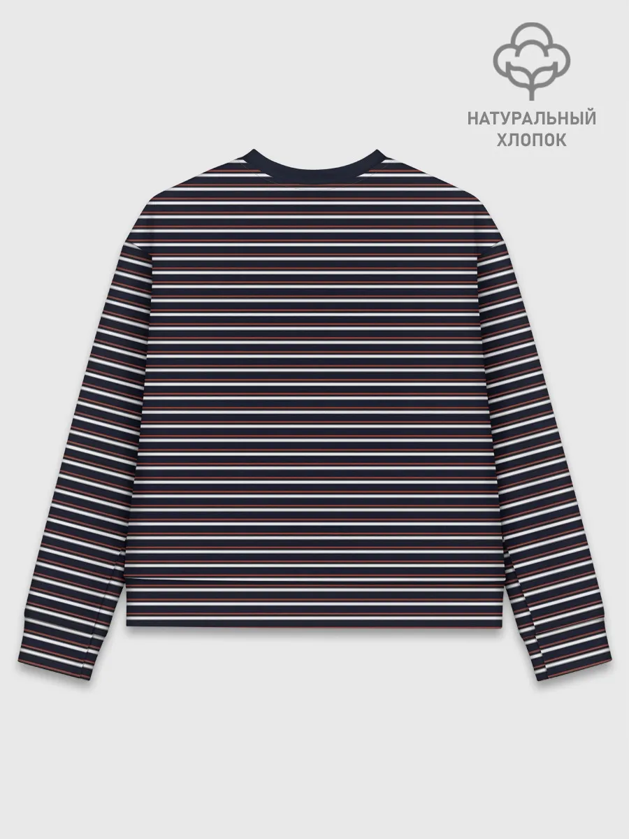 Женский свитшот базовый хлопок / Тёмно-синяя полоска