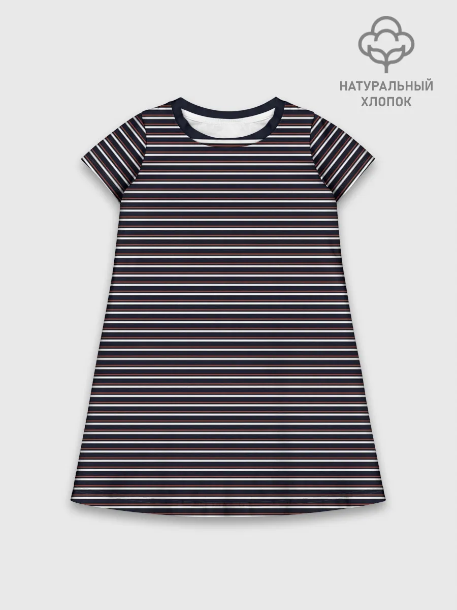 Детское платье хлопок / Тёмно-синяя полоска