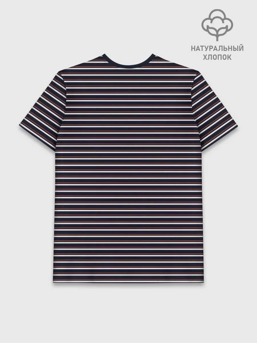 Мужская базовая футболка хлопок / Тёмно-синяя полоска