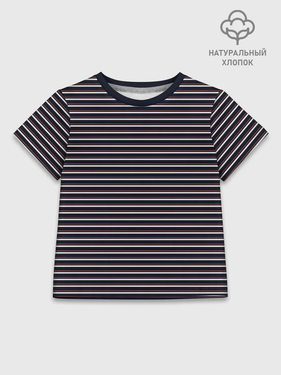 Детская футболка хлопок / Тёмно-синяя полоска