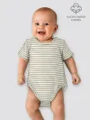 Боди для малышей / Зелёная приглушённая полоска