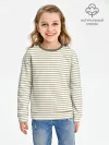Детский свитшот хлопок / Зелёная приглушённая полоска