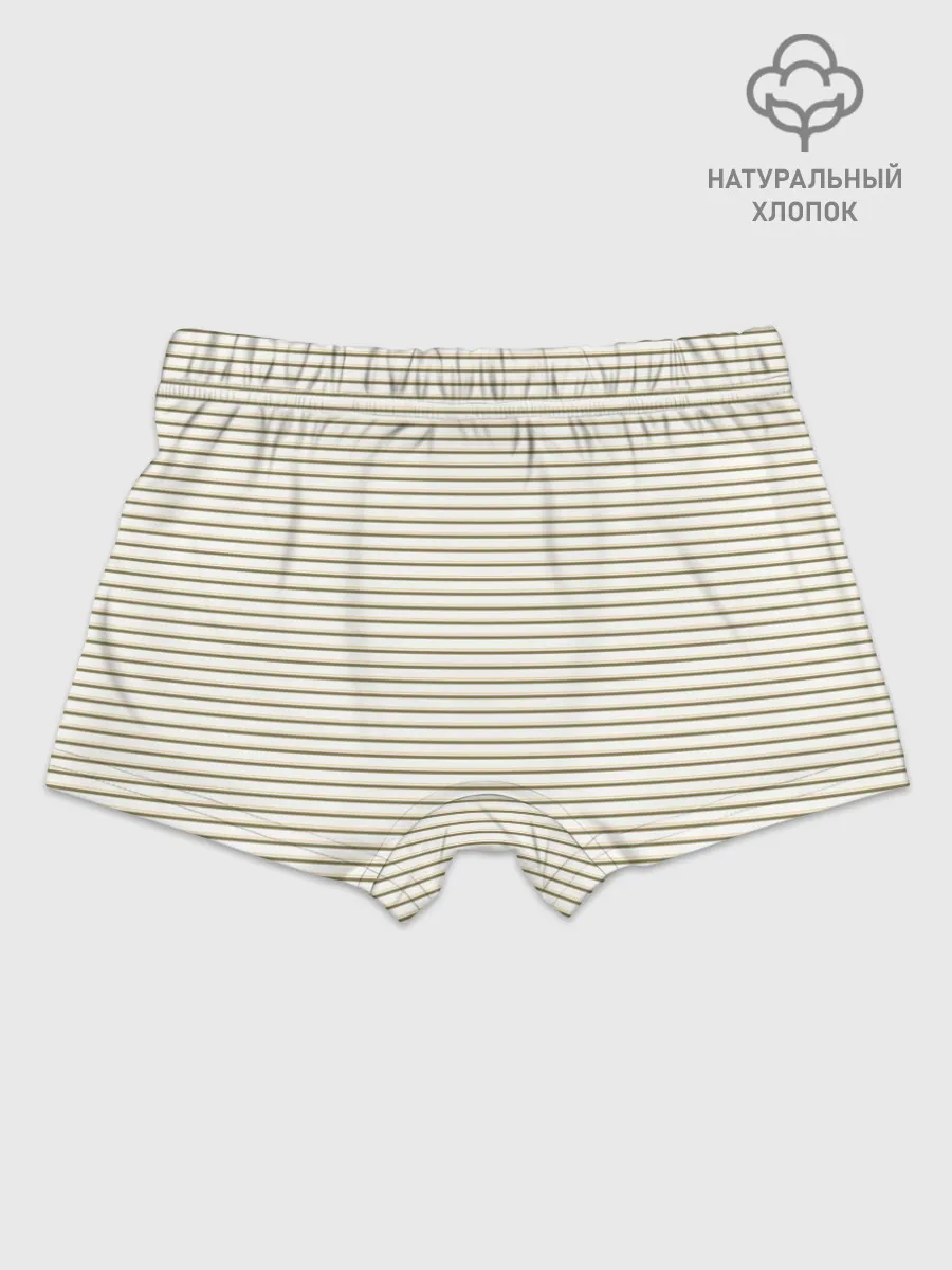 Мальчиковые трусы / Зелёная приглушённая полоска