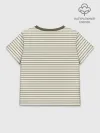 Детская футболка хлопок / Зелёная приглушённая полоска