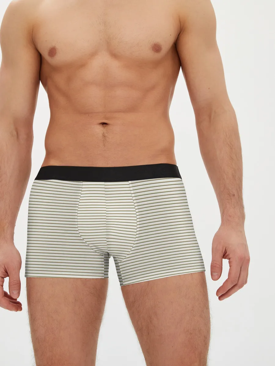 Мужские боксеры / Зелёная приглушённая полоска