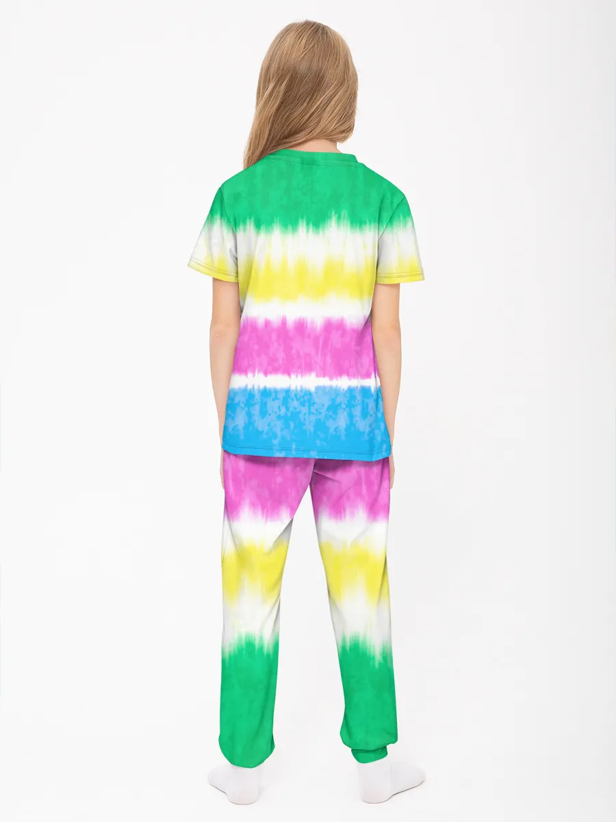 Детская пижама с брюками хлопок / Заяц на лыжах