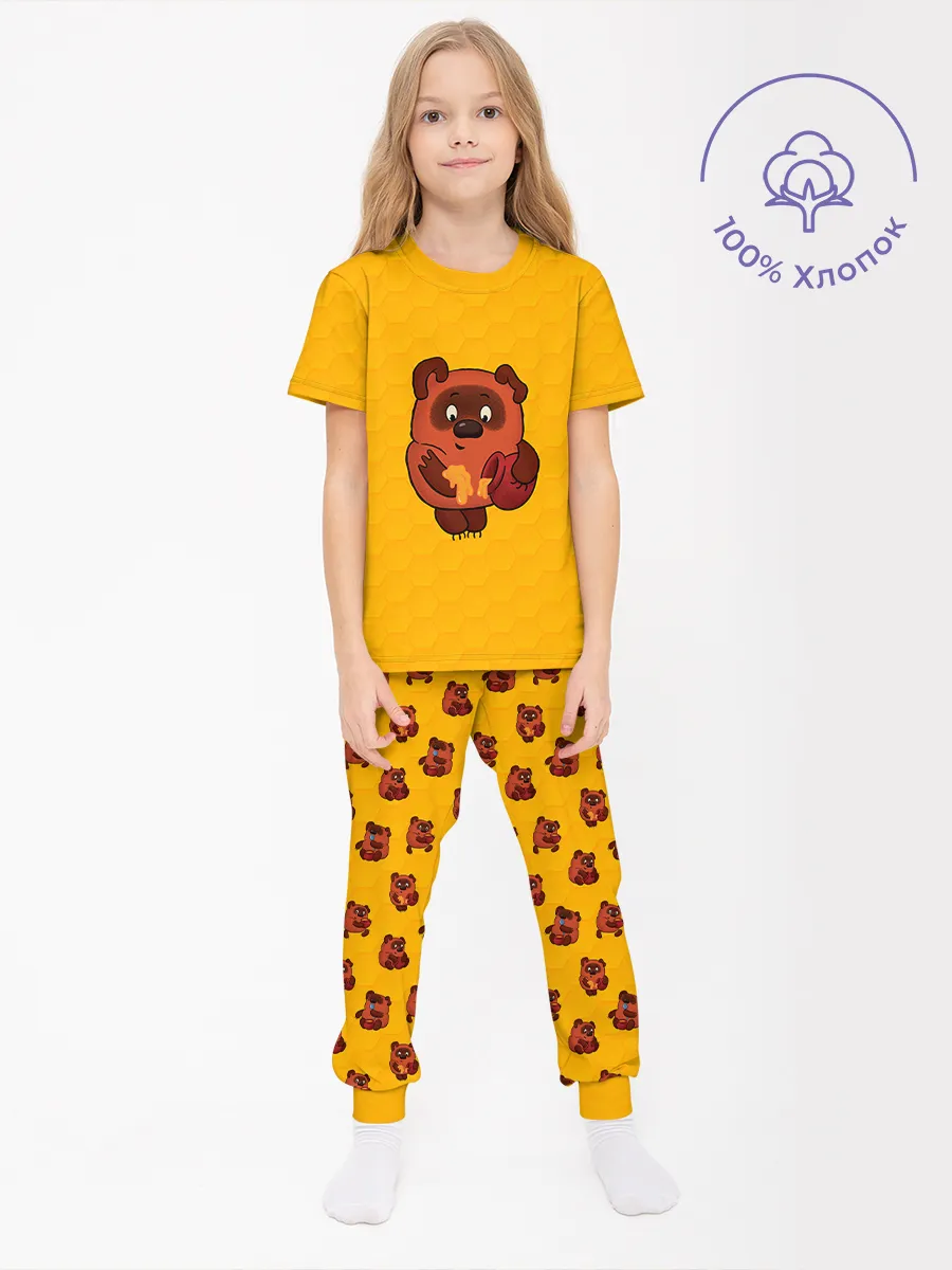 Детская пижама с брюками хлопок / Винни Пух WinnieYellow