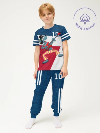 Детская пижама с брюками хлопок / Волк 10