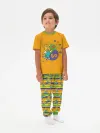 Детская пижама с брюками хлопок / Оранжевая корова Stripes