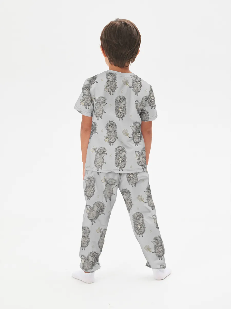 Детская пижама с брюками хлопок / Ёжик в тумане Grey