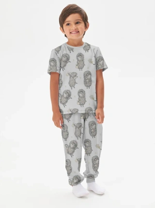 Детская пижама с брюками хлопок / Ёжик в тумане Grey