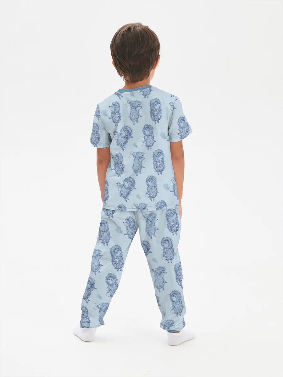 Детская пижама с брюками хлопок / Ежик в тумане Egg_Blue