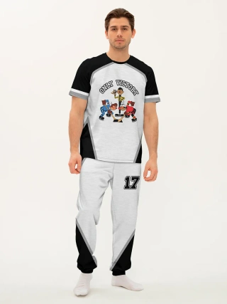 Мужская пижама с брюками / Жил-Был пёс BlackGrey