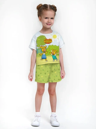 Девочкина пижама с шортами / Оранжевая корова Green