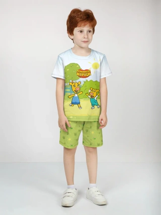 Детская пижама с шортами / Оранжевая корова Green