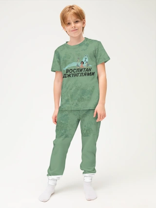 Детская пижама с брюками хлопок / Маугли Green