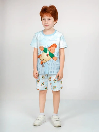 Детская пижама с шортами / Карлсон LightBlue
