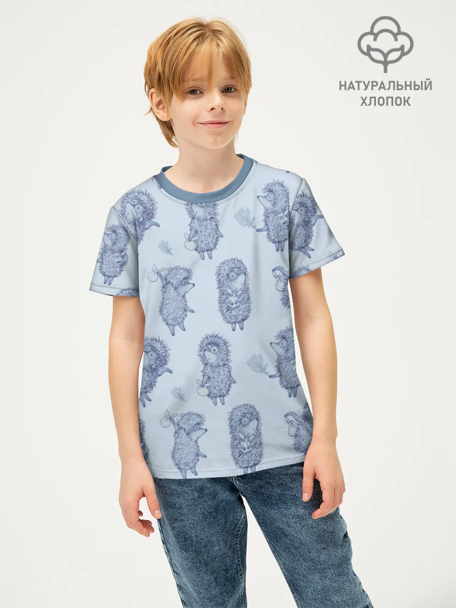 Детская футболка хлопок / Ёжик в тумане Blue