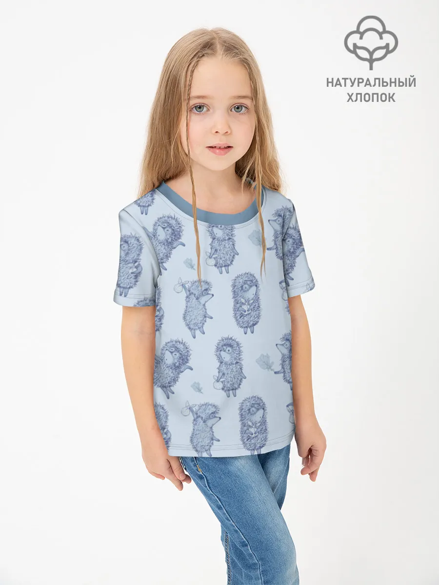 Детская футболка хлопок / Ёжик в тумане Blue