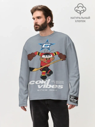 Мужской лонгслив оверсайз хлопок / Шайбу Шайбу Grange