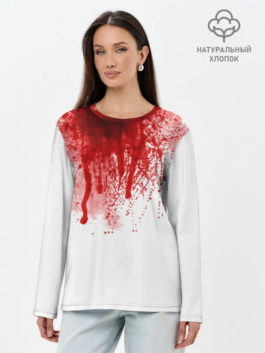 Лонгслив женский. Хлопок / Кровь