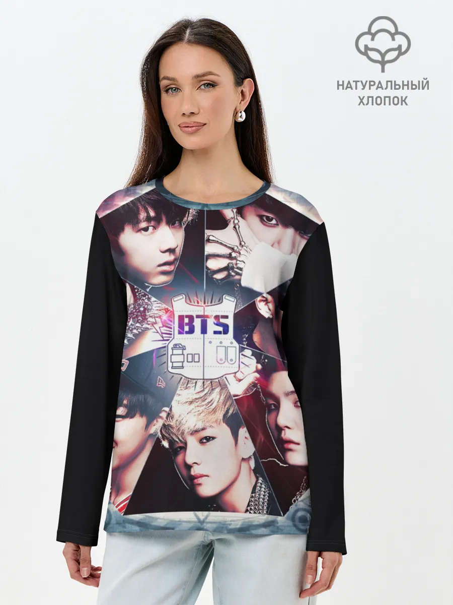 Лонгслив женский. Хлопок / Bts