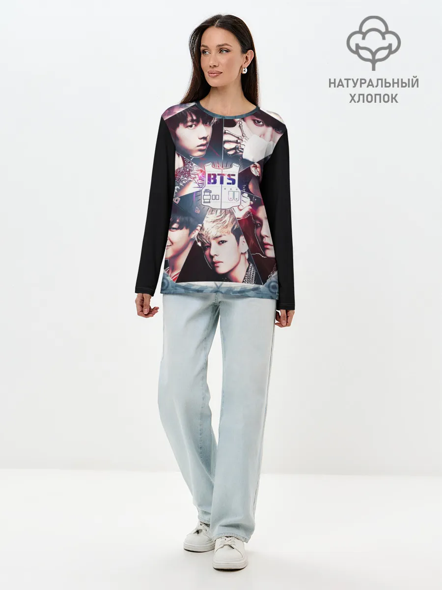 Лонгслив женский. Хлопок / Bts