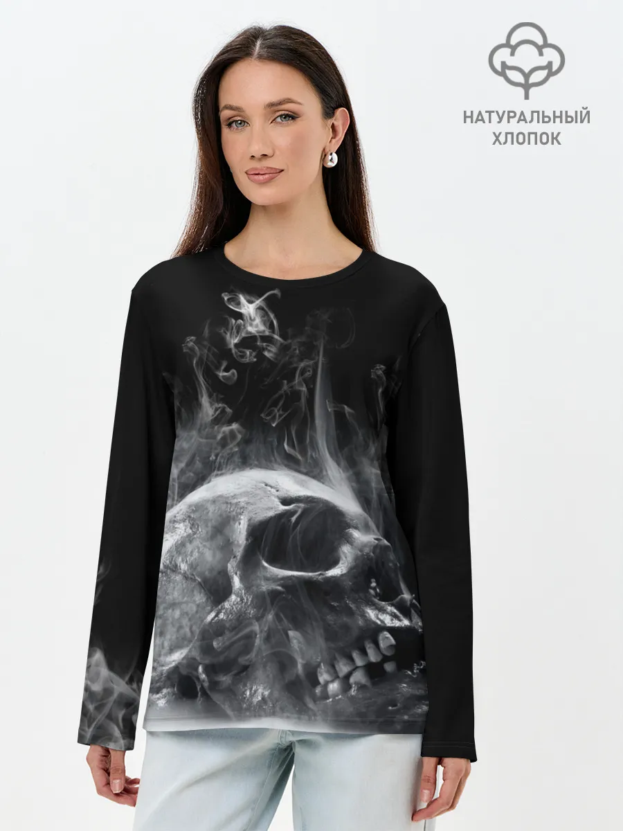 Лонгслив женский. Хлопок / Skull